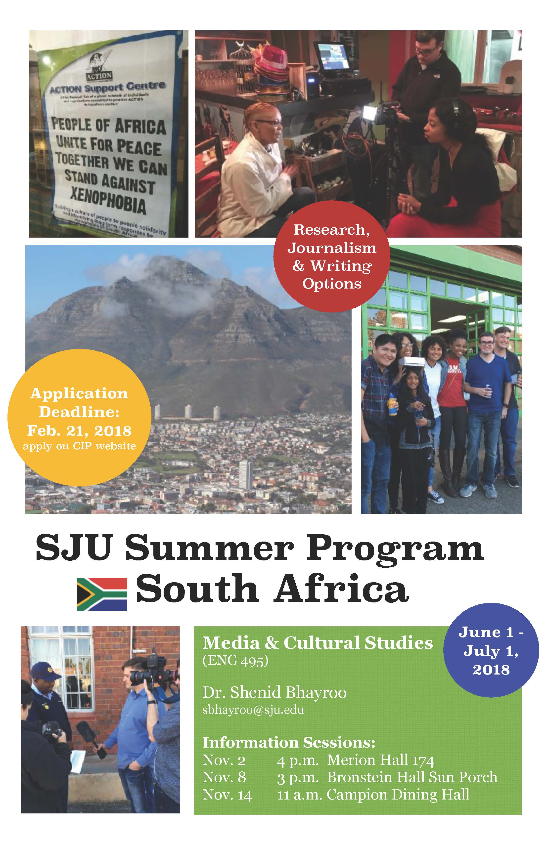 SJU Summer Program South Africa 2018 Graduate Writing Studies